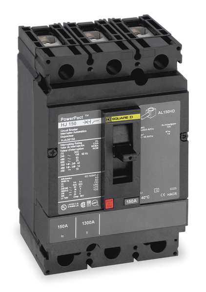 Molded Case Circuit Breaker, 45 A, 600V AC, 3 Pole, Free Standing Mounting Style, HG Series