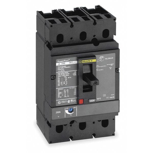 Molded Case Circuit Breaker, 250 A, 600V AC, 3 Pole, Free Standing Mounting Style, JG Series
