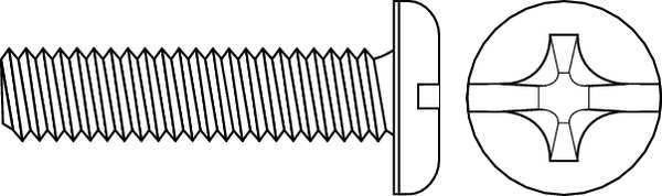 Sheet Metal Screw, #4 x 3/4 in, Zinc Plated Steel Pan Head Combination Phillips/Slotted Drive