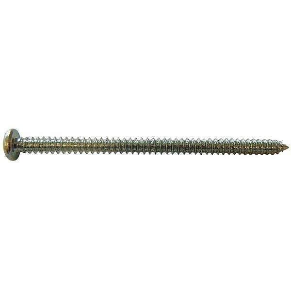 Sheet Metal Screw, #6 x 3/8 in, Zinc Plated Steel Pan Head Phillips Drive, 100 PK