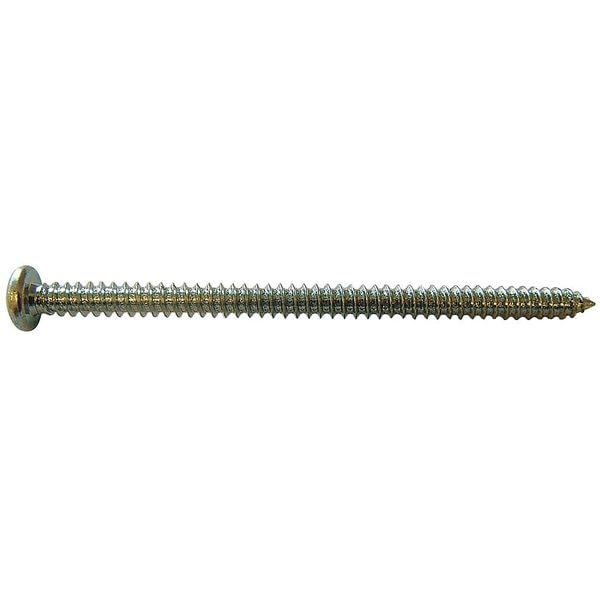 Sheet Metal Screw, #6 x 1 in, Zinc Plated Steel Pan Head Phillips Drive, 100 PK