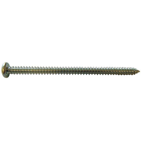 Sheet Metal Screw, #6 x 1-1/2 in, Zinc Plated Steel Pan Head Phillips Drive, 100 PK