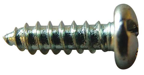 Sheet Metal Screw, #10 x 1/2 in, Zinc Plated Steel Pan Head Combination Phillips/Slotted Drive