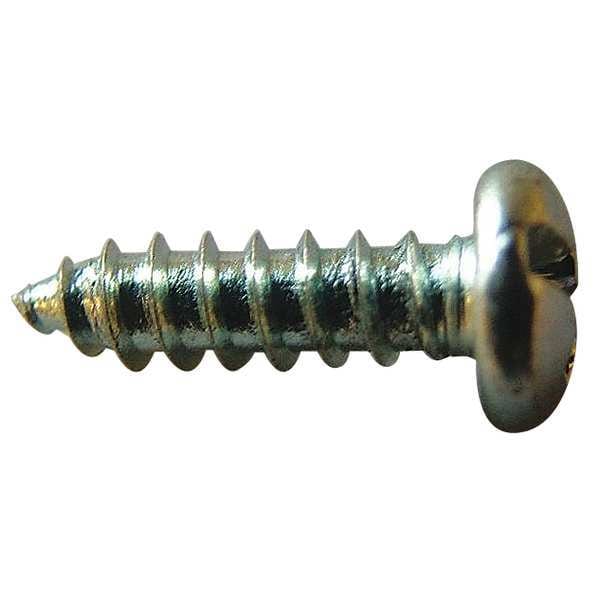 Sheet Metal Screw, #6 x 1 in, Zinc Plated Steel Pan Head Combination Phillips/Slotted Drive, 100 PK