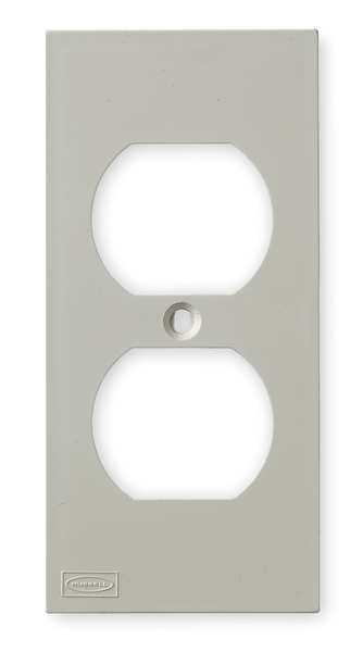 Hubbell 1 Gang 2 Socket Low Profile KP Duplex Faceplate - 2 x Socket(s) - 1-gang - Office White