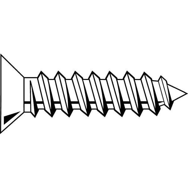 Tapping Sheet Metal Screw, #6 x 3/8 in, Plain 18-8 Stainless Steel Flat Head Phillips Drive, 100 PK