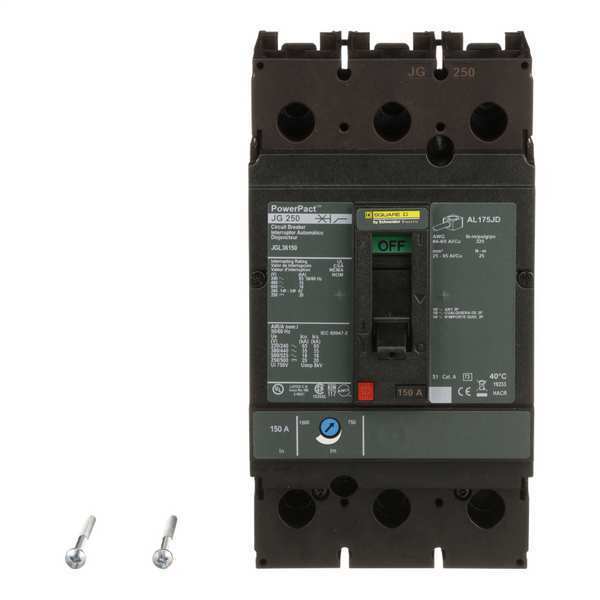 Molded Case Circuit Breaker, 150 A, 600V AC, 3 Pole, Free Standing Mounting Style, JG Series