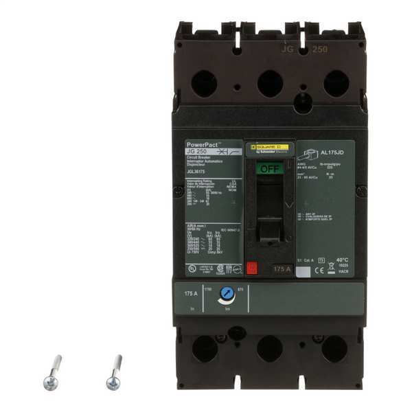Molded Case Circuit Breaker, 175 A, 600V AC, 3 Pole, Free Standing Mounting Style, JG Series