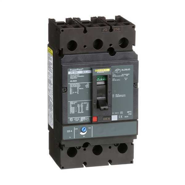 Molded Case Circuit Breaker, 225 A, 600V AC, 3 Pole, Free Standing Mounting Style, JG Series