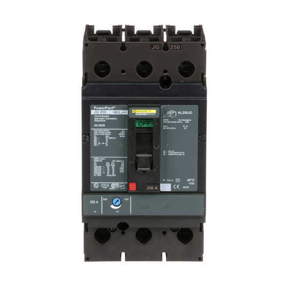 Molded Case Circuit Breaker, 250 A, 600V AC, 3 Pole, Free Standing Mounting Style, JG Series