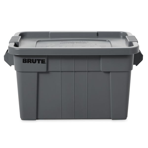Storage Tote, Gray, Plastic, 27 7/8 in L, 16 1/2 in W, 10 3/4 in H, 14 gal Volume Capacity