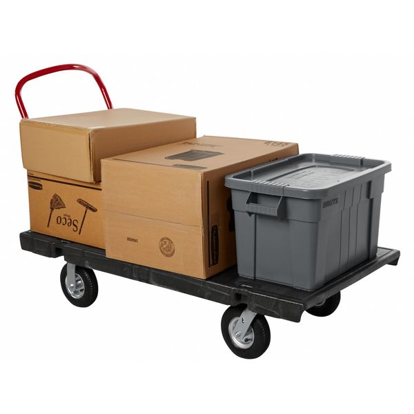 Storage Tote, Gray, Plastic, 27 7/8 in L, 16 1/2 in W, 10 3/4 in H, 14 gal Volume Capacity
