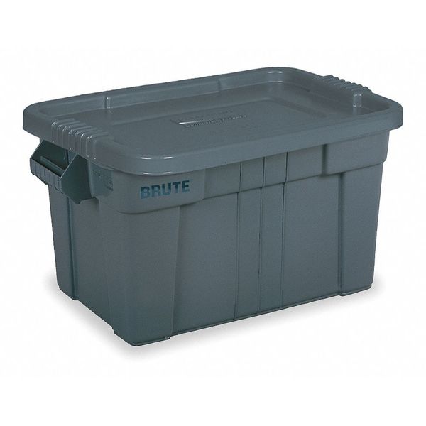 Storage Tote, White, Plastic, 27 7/8 in L, 16 1/2 in W, 10 3/4 in H, 14 gal Volume Capacity