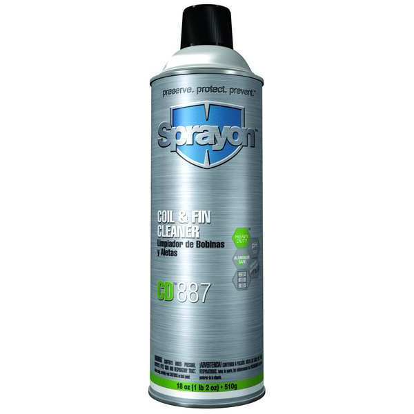 Coil and Fin Cleaner, Aerosol, 18 oz, White