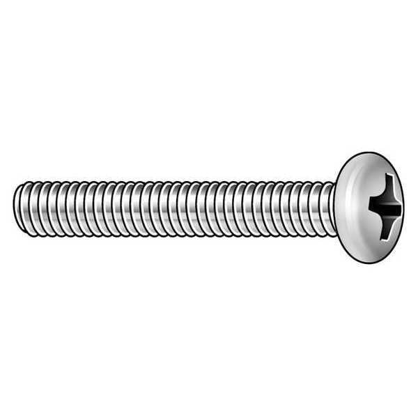 M5-0.80 x 21.55 mm Phillips Pan Machine Screw, Zinc Plated Steel, 25 PK