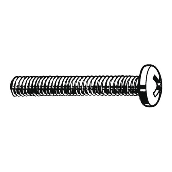 #10-24 x 1-1/2 in Phillips Round Machine Screw, Plain 18-8 Stainless Steel, 100 PK