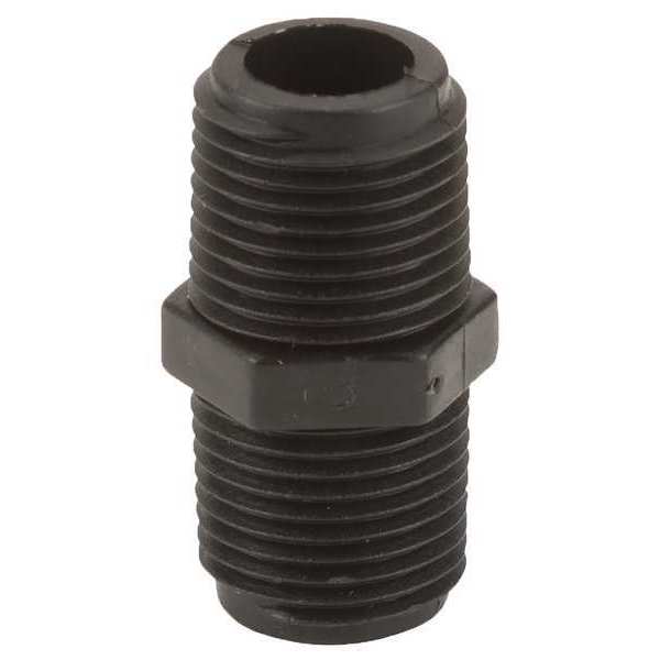 Hex Nipple, Polypropylene, 1/2