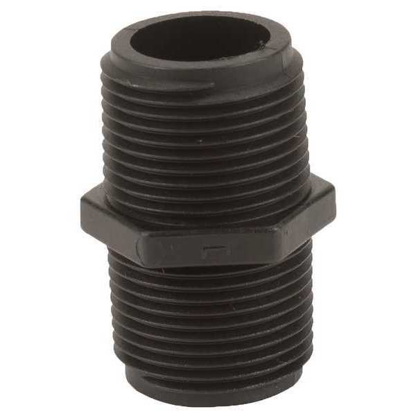 Hex Nipple, Polypropylene, 3/4