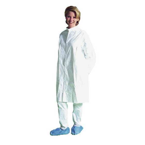 Disp. Cleanroom Coat, S, Tyvek(R), Wht, PK30