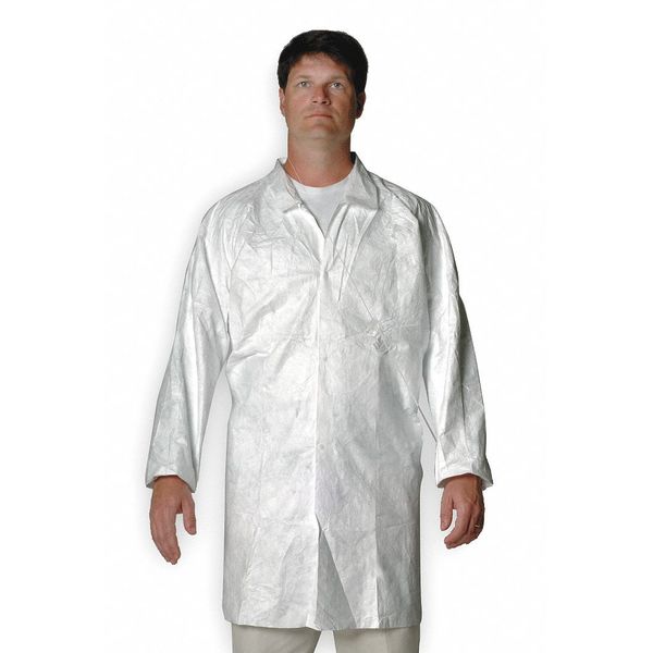 Disp. Lab Coat, 2XL, Tyvek(R), White, PK30