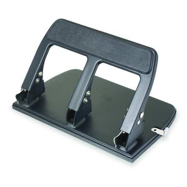 Heavy Duty Paper Punch, Three Hole, Blk