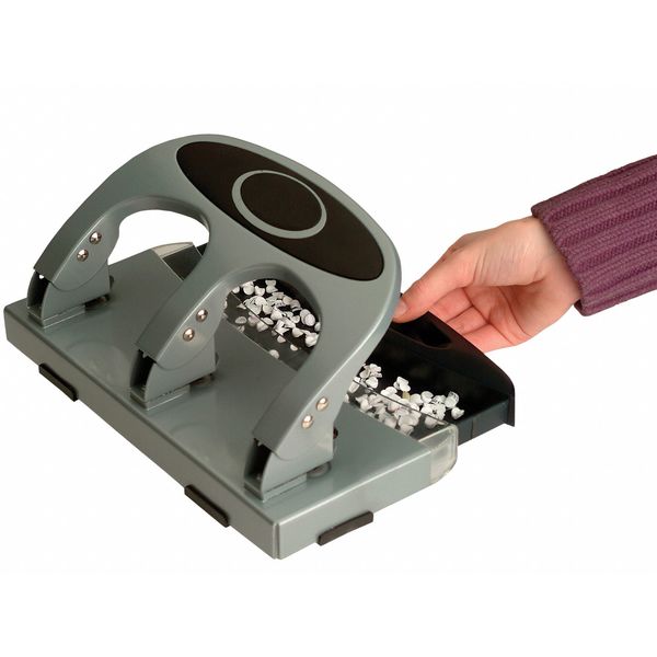 Heavy Duty Paper Punch, Three Hole, Silver