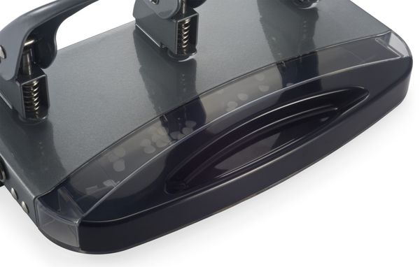 Heavy Duty Paper Punch, Three Hole, Silver