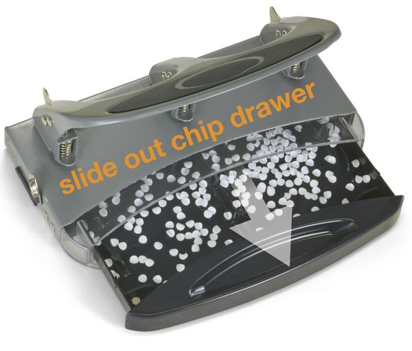 Heavy Duty Paper Punch, Three Hole, Silver