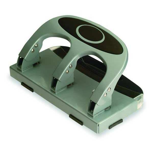 Heavy Duty Paper Punch, Three Hole, Silver
