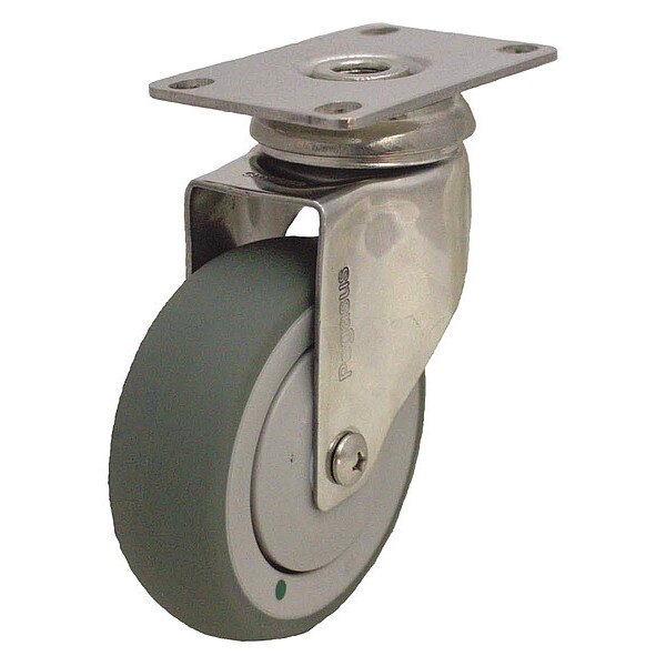 Swivel Plate Caster, TPR, 5 in., 220 lb.