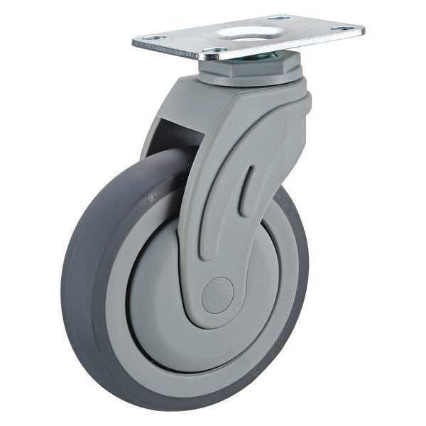 Swivel Plate Caster, 5 in. Dia., 300 lb.