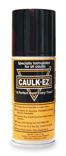 Caulk-EZ Tooling Aid, 2.5 oz, Aerosol Spray, Clear