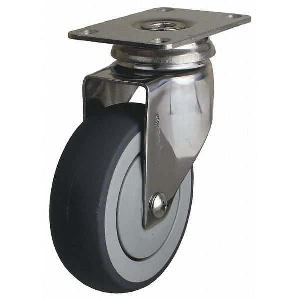 Swivel Plate Caster, TPR, 5 in., 260 lb.