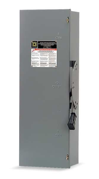 Fusible Safety Switch, Heavy Duty, 240V AC, 3PDT, 60 A, NEMA 1