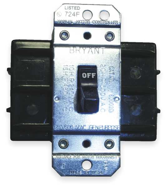 Manual Motor Switch, 60A, 600VAC, 2P