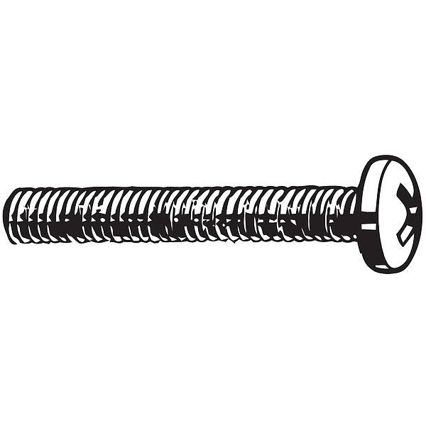 #8-32 x 1-1/2 in Phillips Pan Machine Screw, Zinc Plated Steel, 100 PK