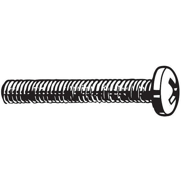 #4-40 x 5/8 in Phillips Pan Machine Screw, Zinc Plated Steel, 100 PK