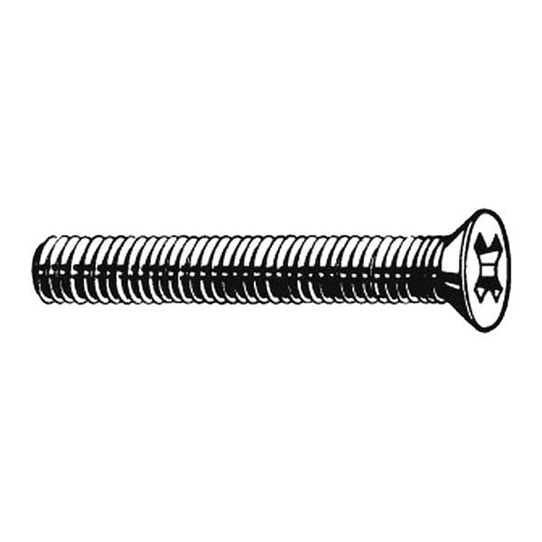 #4-40 x 9/16 in Phillips Flat Machine Screw, Plain 18-8 Stainless Steel, 100 PK