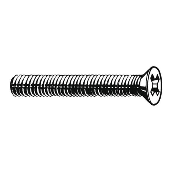 #6-32 x 1 in Phillips Flat Machine Screw, Plain Brass, 100 PK
