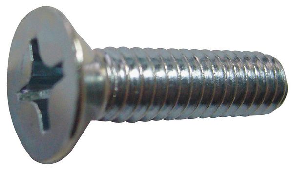 #10-32 x 1-1/2 in Phillips Flat Machine Screw, Zinc Plated Steel, 100 PK