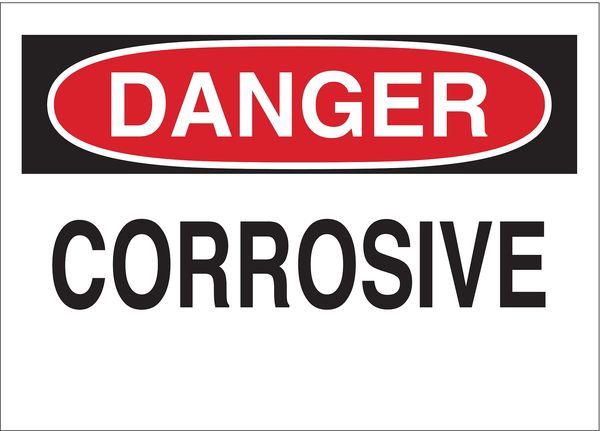 Danger Sign, 10 in H, 14 in W, Plastic, Rectangle, English, 22324