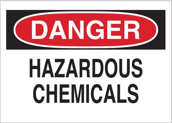 Danger Sign, 10 in H, 14 in W, Fiberglass, Rectangle, English, 70372
