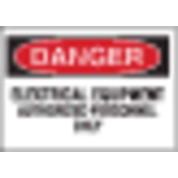 Safety Sign Label, 5 In. W, 3-1/2 In. H, 87754