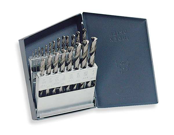 21PC 118Â° General Purpose Jobber Lengh Drill Set Chicago-Latrobe 150D Bright HSS 1/16-3/8x1/64