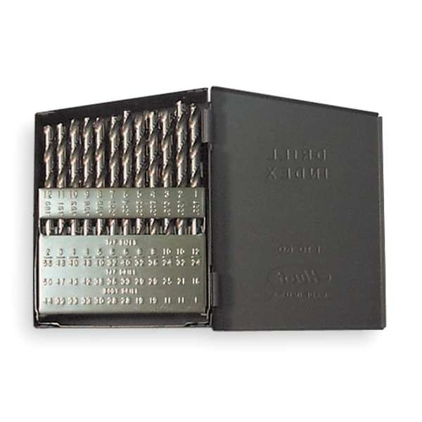 60PC 118Â° General Purpose Jobber Lengh Drill Set Chicago-Latrobe 150D Bright HSS #1-#60