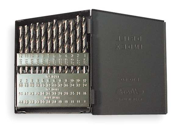 60PC 135Â° Heavy-Duty Jobber Length Drill Set Chicago-Latrobe 150ASP Steam Oxide HSS #1-#60