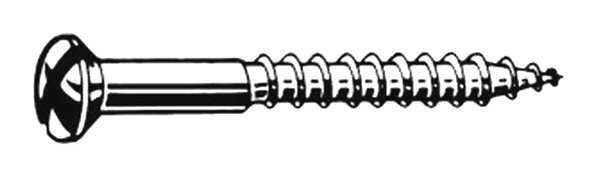 Wood Screw, #8, 3/4 in, Plain Brass Oval Head Slotted Drive, 100 PK