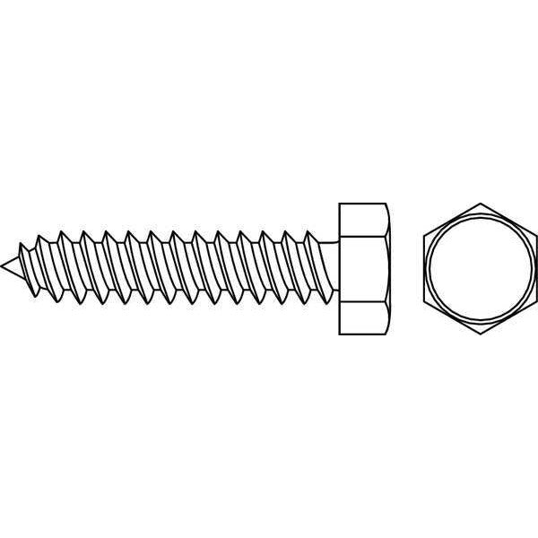 Sheet Metal Screw, #6 x 3/4 in, Zinc Plated Steel Hex Head Slotted Drive, 1430 PK