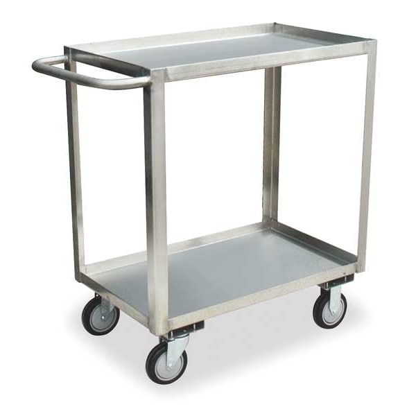 Stainless Steel Utility Cart, 2 Shelves, 1200 lb