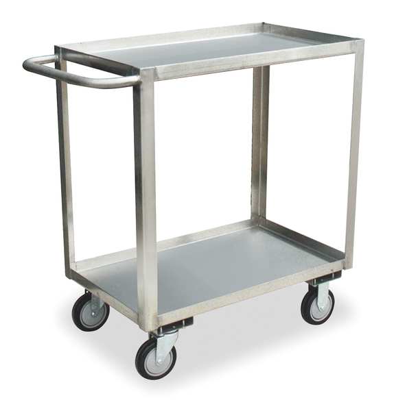 16 ga. Stainless Steel Utility Cart, 2 Shelves, 1,200 lb